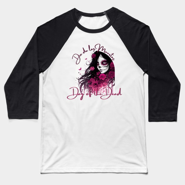 Magenta Dead Day Baseball T-Shirt by TheArtfulAllie